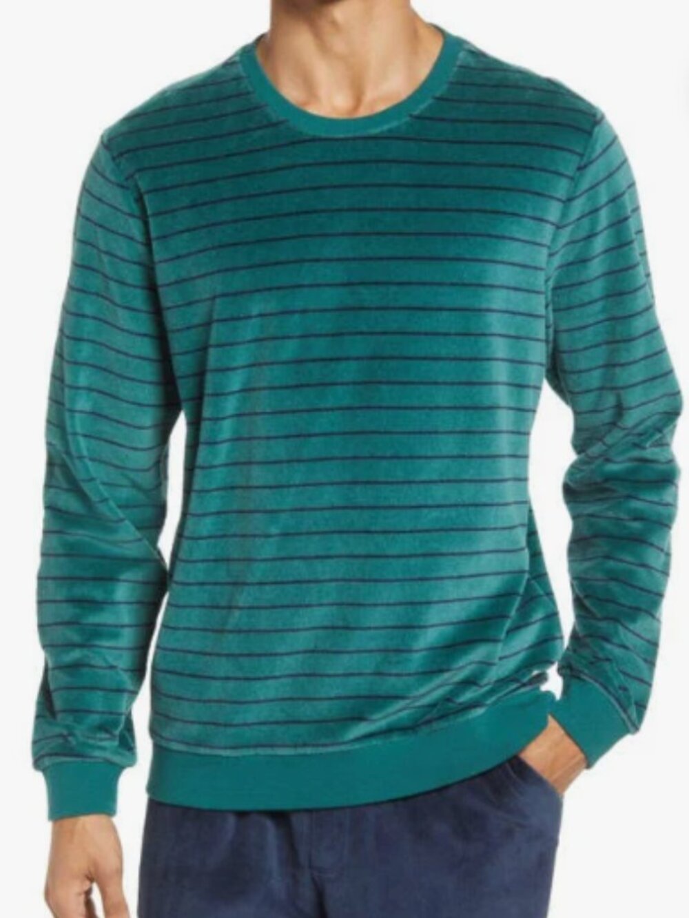 Marine Layer Men's Velour Crew Neck Sweater